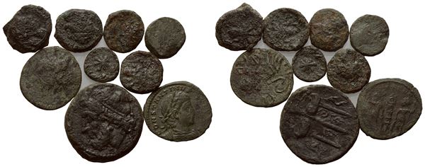 Lot of 9 Æ coins to be catalogued. Lot to be sold as is, no returns.