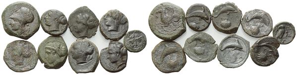  Lot of 9 Æ coins to be catalogued. Lot sold as is, no returns.