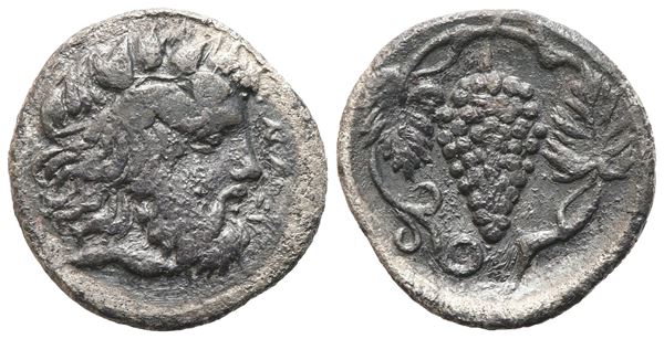 Sicily, Naxos, Litra, c. 415-403 BC; AR (0,79 g; 11,6 mm; 3 h)