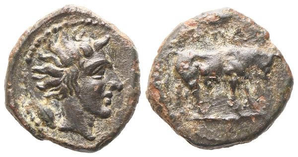 Sicily, Gela, Onkion, c. 420-405 BC; Æ (0,83 g; 10 mm; 3 h)
