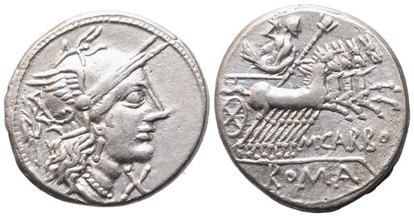  M. Papirius Carbo, Denarius, Rome, 122 BC; AR (3,89 g; 18,9 mm; 10 h)