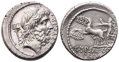 P. Plautius Hypsaeus, Denarius, Rome, 60 Bc; Ar (3,98 G; 17,9 MM; 5 H)