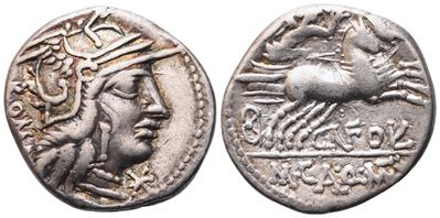 M. Calidius, Q. Metellus And Cn. Fulvius, Denarius, 117-116 Bc; Ar (3,87 G; 19 MM; 5 H)