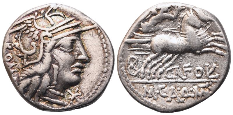 M. Calidius, Q. Metellus And Cn. Fulvius, Denarius, 117-116 Bc; Ar (3,87 G; 19 MM; 5 H)