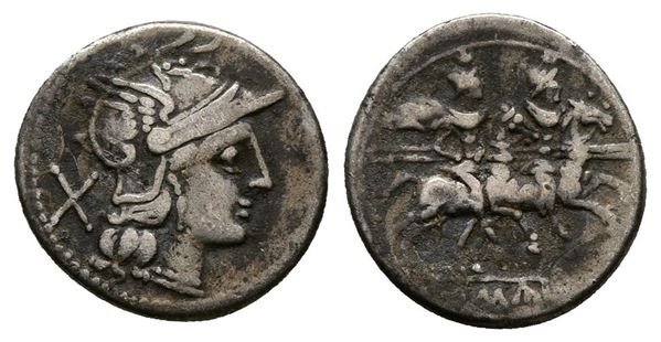 Anonymous, Rome, after 211 BC. AR Denarius (18mm, 3.86g).