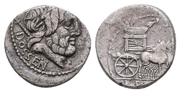 L. Rubrius Dossenus, Rome, 87 BC. AR Denarius (17mm, 3.17g).  - Auction Greek, Roman, Byzantine Coins - Bertolami Fine Art - Prague