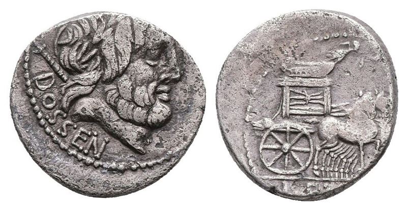 L. Rubrius Dossenus, Rome, 87 Bc. Ar Denarius (17mm, 3.17g).