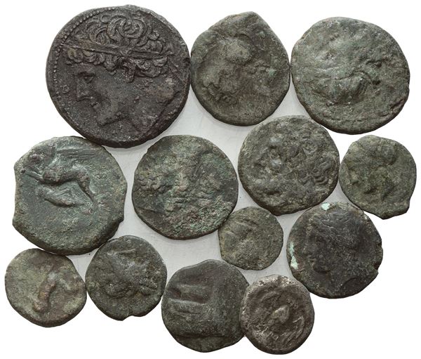 Lot of 13 Æ coins to be catalogued. Lot to be sold as is, no returns. 