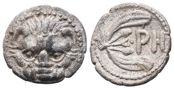 Bruttium, Rhegion, Litra, c. 410-380; AR (0,71 g; 9,6 mm; 9 h)
