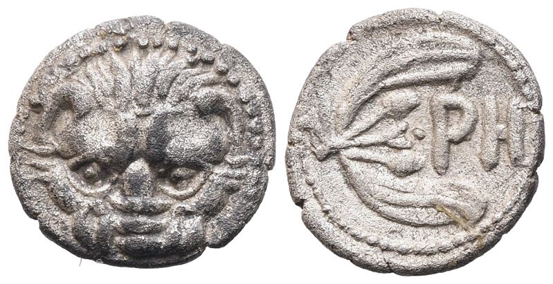 Bruttium, Rhegion, Litra, C. 410-380; Ar (0,71 G; 9,6 MM; 9 H)