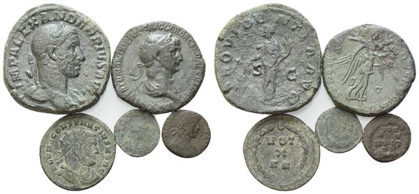 Lot of 5 Æ coins to be catalogued. Lot sold as is, no returns.