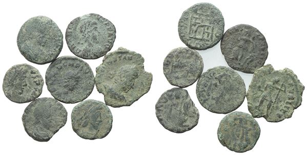 Lot of 7 Æ coins to be catalogued. Lot sold as is, no returns.