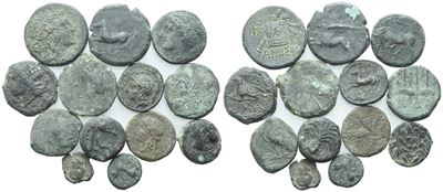 Lot Of 13 Æ Coins To Be Catalogued. Lot Sold As Is, No Returns.