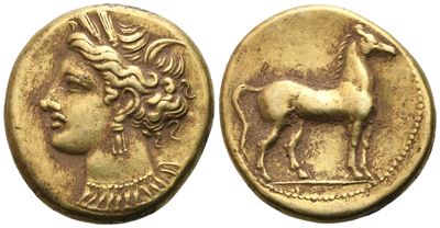 Carthage, Stater, C. 310-290; El (7,45 G; 17,7 MM; 7 H)