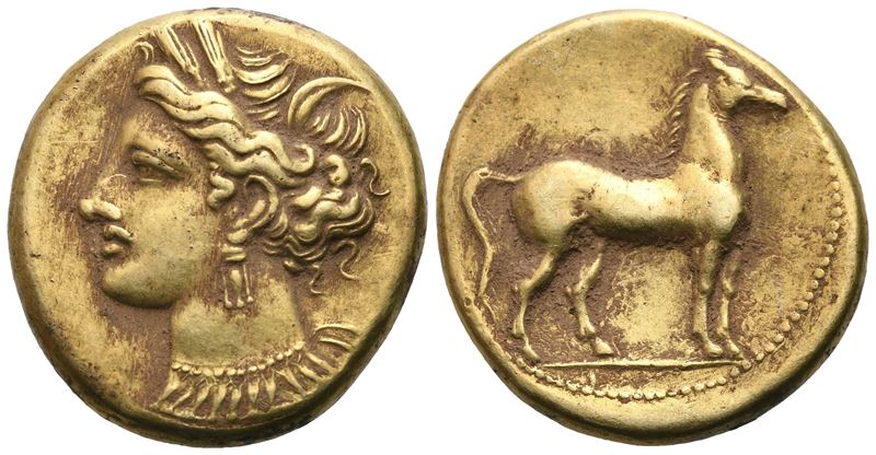Carthage, Stater, C. 310-290; El (7,45 G; 17,7 MM; 7 H)