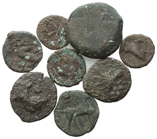  Lot of 8 Æ coins to be catalogued. Lot sold as is, no returns.