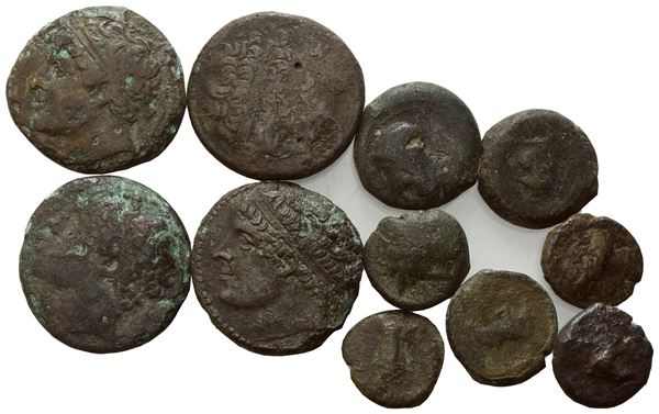  Lot of 11 Æ coins to be catalogued. Lot sold as is, no returns.