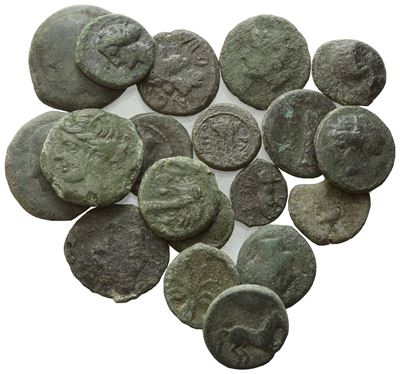 Lot Of 19 Æ Coins To Be Catalogued. Lot Sold As Is, No Returns.