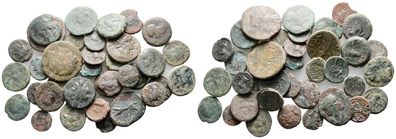 Lot Of 37 Greek Æ Coins