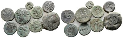 Lot Of 9 Greek Æ Coins