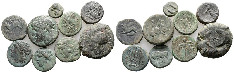 Lot Of 9 Greek Æ Coins