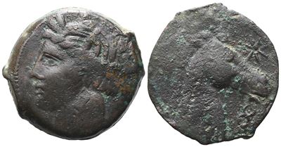 Carthaginian Domain, Sardinia, C. 264-241 Bc. Æ Dishekel (28 MM, 15.79 G).