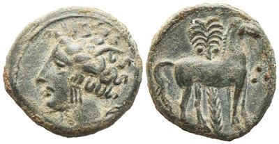 Carthage, Bronze, C. 400-350; Æ (3,01 G; 15,5 MM; 9 H)