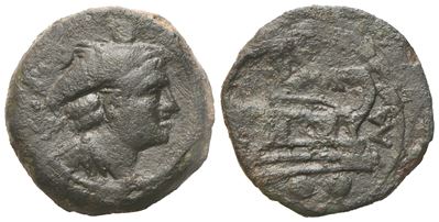 P. Manlius Vulso, Sextans, C. 210 Bc; Æ (5,12 G; 19 MM; 1 H)