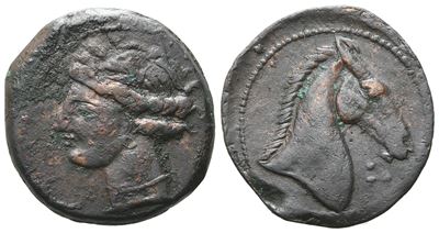 Carthaginian Domain, Sardinia, C. 264-241 Bc. Æ (21 MM, 4.65 G).