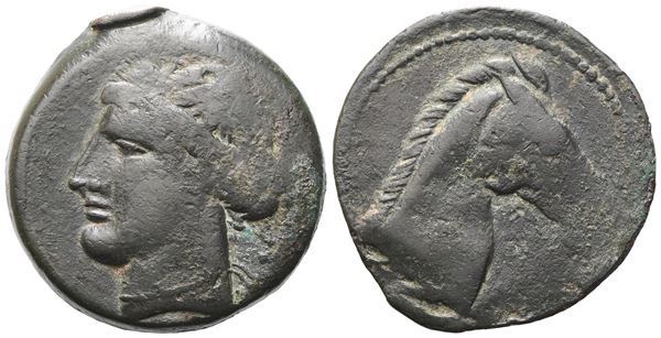 Carthaginian Domain, Sardinia, c. 264-241 BC. Æ Dishekel (27 mm, 14.83 g).