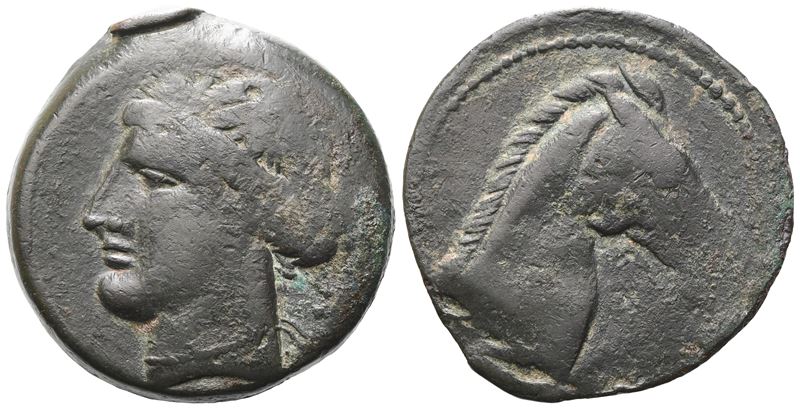 Carthaginian Domain, Sardinia, C. 264-241 Bc. Æ Dishekel (27 MM, 14.83 G).