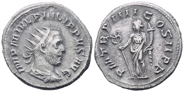 Philip I (244-249), Antoninianus, Rome, c. 247; AR (4,61 g; 12,5 mm; 1 h)