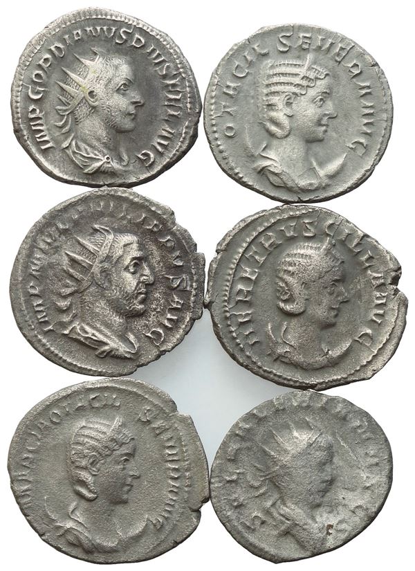  Lot of 6 AR coins to be catalogued. Lot sold as is, no returns.