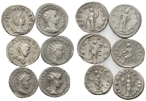  Lot of 6 AR coins to be catalogued. Lot sold as is, no returns.