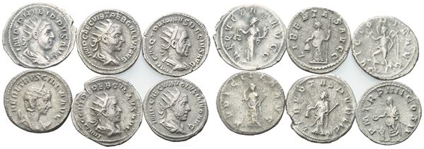  Lot of 6 AR coins to be catalogued. Lot sold as is, no returns.