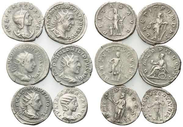  Lot of 6 AR coins to be catalogued. Lot sold as is, no returns.
