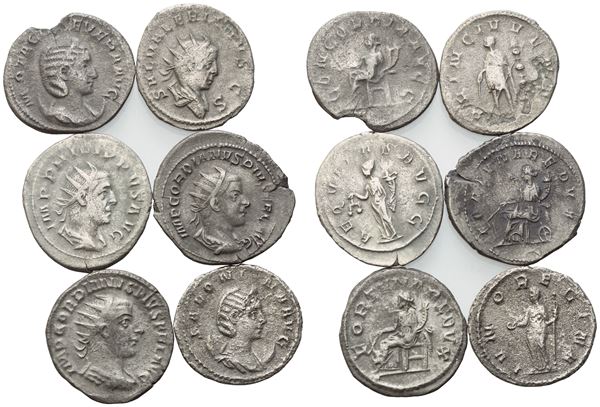  Lot of 6 AR coins to be catalogued. Lot sold as is, no returns.