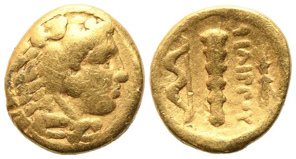 Kings of Macedon, Philip II (359-336 BC), Gold 1/4 Stater, Pella, c. 340-328; AV (2,08 g; 10,4 mm; 10 h)