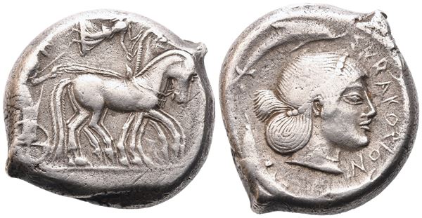 Sicily, Syracuse (478-476 BC), Tetradrachm; AR (17,10 g; 25 mm; 9 h)