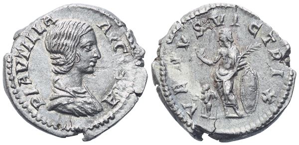 Plautilla Augusta (202-205), Denarius struck under Septimius Severus and Caracalla, Rome, 202-203; AR (3,27 g; 18,5 mm; 12 h)