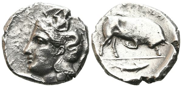 Southern Lucania, Thourioi, c. 400-350 BC. AR Stater (21 mm, 7.45 g).  - Auction GREEK & ROMAN PROVINCIAL COINS AND NUMISMATIC LITERATURE Including a wide selection of Alexandrian Coins from the Dattari Collection - Bertolami Fine Art - Prague