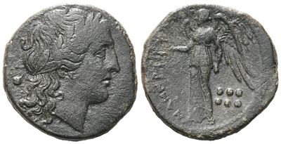 Sicily, Messana, The Mamertinoi, 211-208 Bc. Æ Hemilitron (23 MM, 8.86 G).