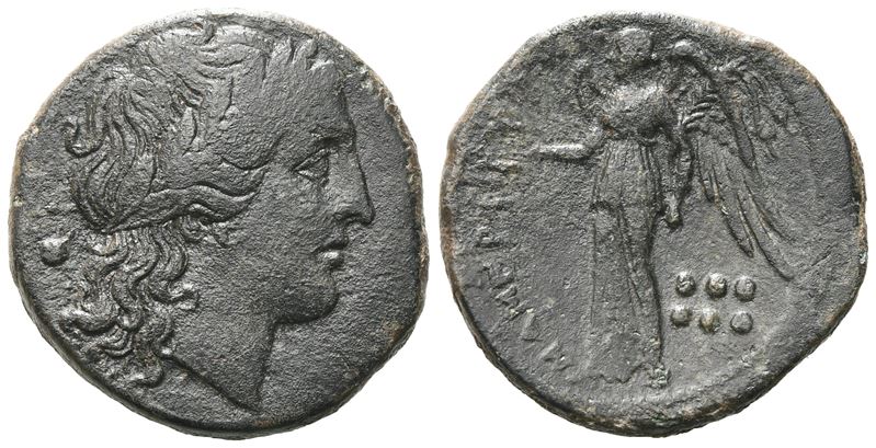 Sicily, Messana, The Mamertinoi, 211-208 Bc. Æ Hemilitron (23 MM, 8.86 G).