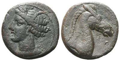 Carthaginian Domain, Sardinia, C. 264-241 Bc. Æ (19 MM, 4.66 G).