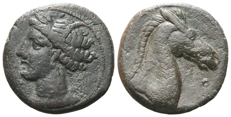 Carthaginian Domain, Sardinia, C. 264-241 Bc. Æ (19 MM, 4.66 G).