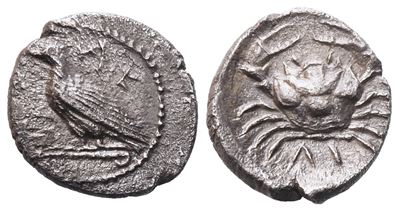 Sicily, Akragas (450-413 Bc), Litra; Ar (0,67 G; 10,3 MM; 8 H)