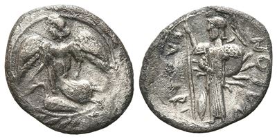 Sicily, Kamarina, C. 461-440/35 Bc. Ar Litra (12 MM, 0.75 G).