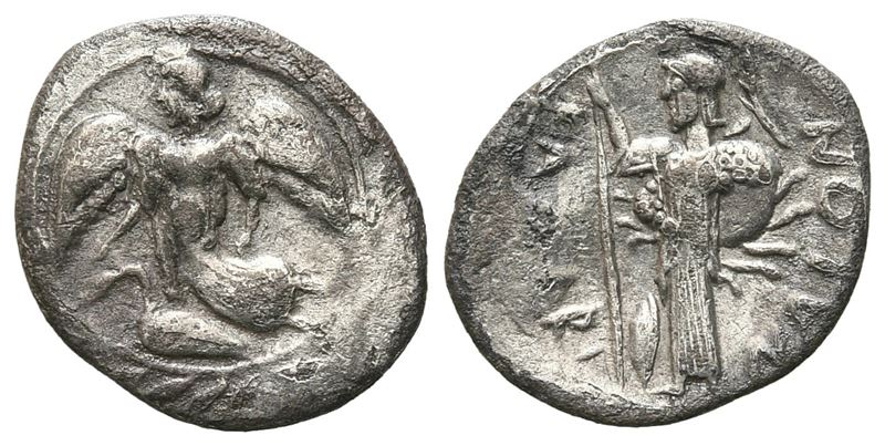 Sicily, Kamarina, C. 461-440/35 Bc. Ar Litra (12 MM, 0.75 G).