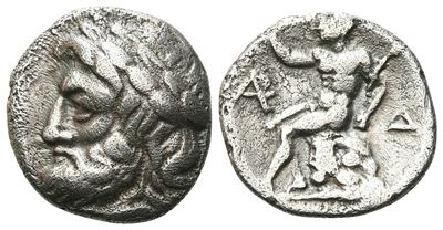 Arkadia, Arkadian League, C. 330-275 Bc. Ar Triobol - Hemidrachm (16 MM, 2.57 G).