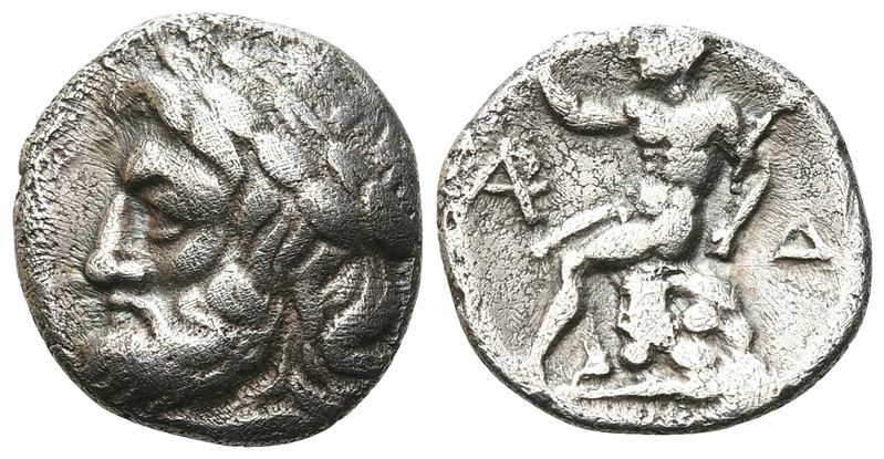 Arkadia, Arkadian League, C. 330-275 Bc. Ar Triobol - Hemidrachm (16 MM, 2.57 G).